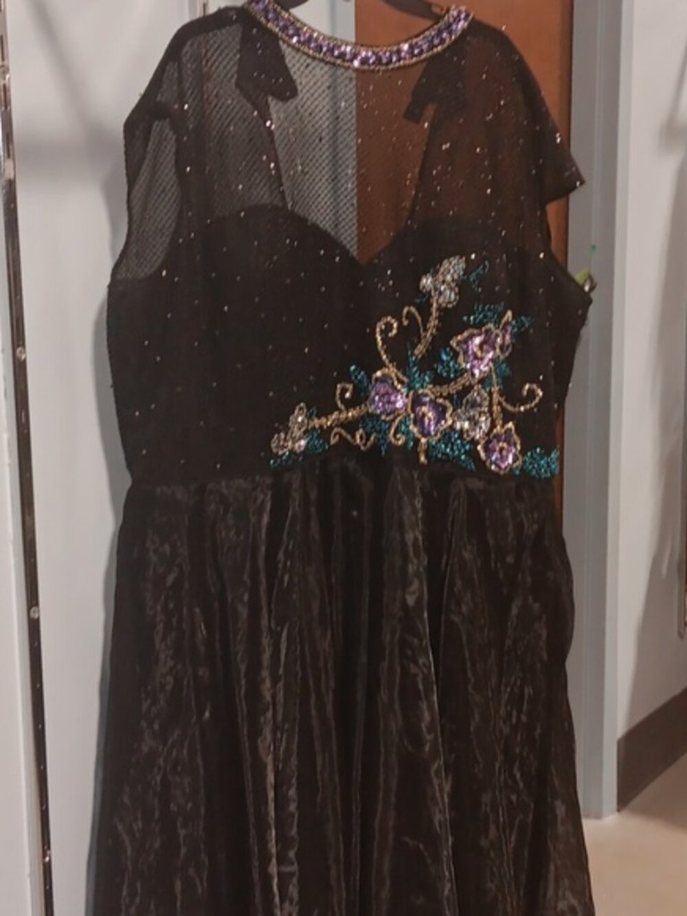 Rachel Allan CURVES Metallic Black Dress Size 30W fORMAL PROM